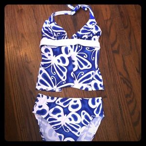 Venus two piece swimsuit w/ Blue butterfly design